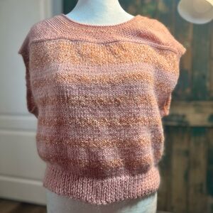 Cozy Pink and Orange Crew Neck Sweater